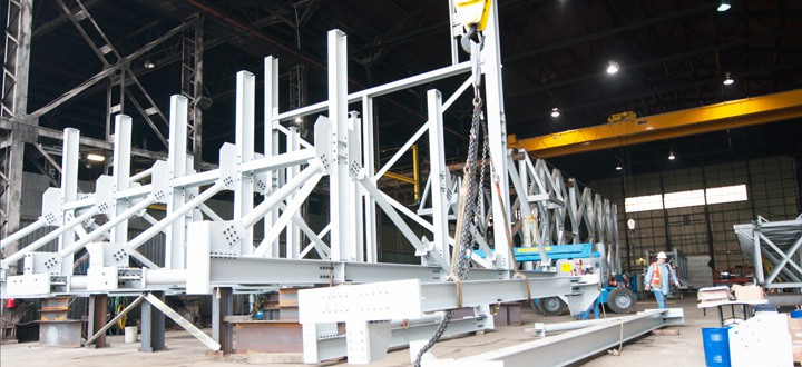 Structural steel component assembly by Greenberry Industrial.