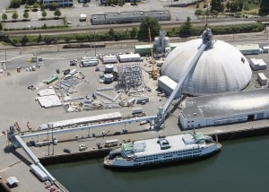 Port of Everett terminal expansion areal shot.