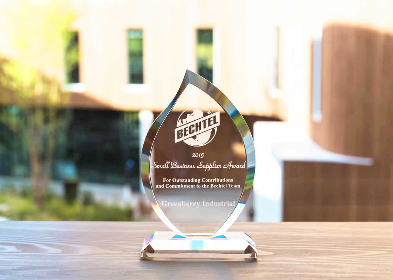 Greenberry is honored to be awarded the Small Business Supplier by Bechtel.