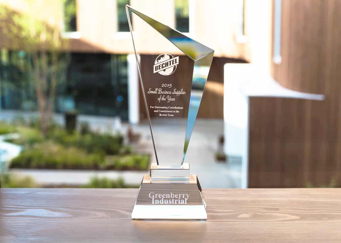 Greenberry is honored to be awarded the Small Business Supplier of the Year by Bechtel.