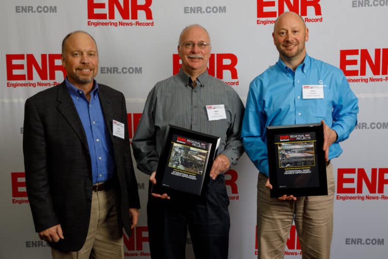 Chris, Mike, & Jesse with International Paper Headbox Improvement Award_ENR 2017 Seattle
