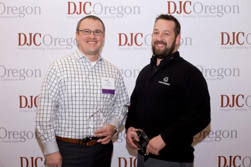 Eli Chisholm and Chase Oyler Accepting DJC Phenoms Under 40 Award